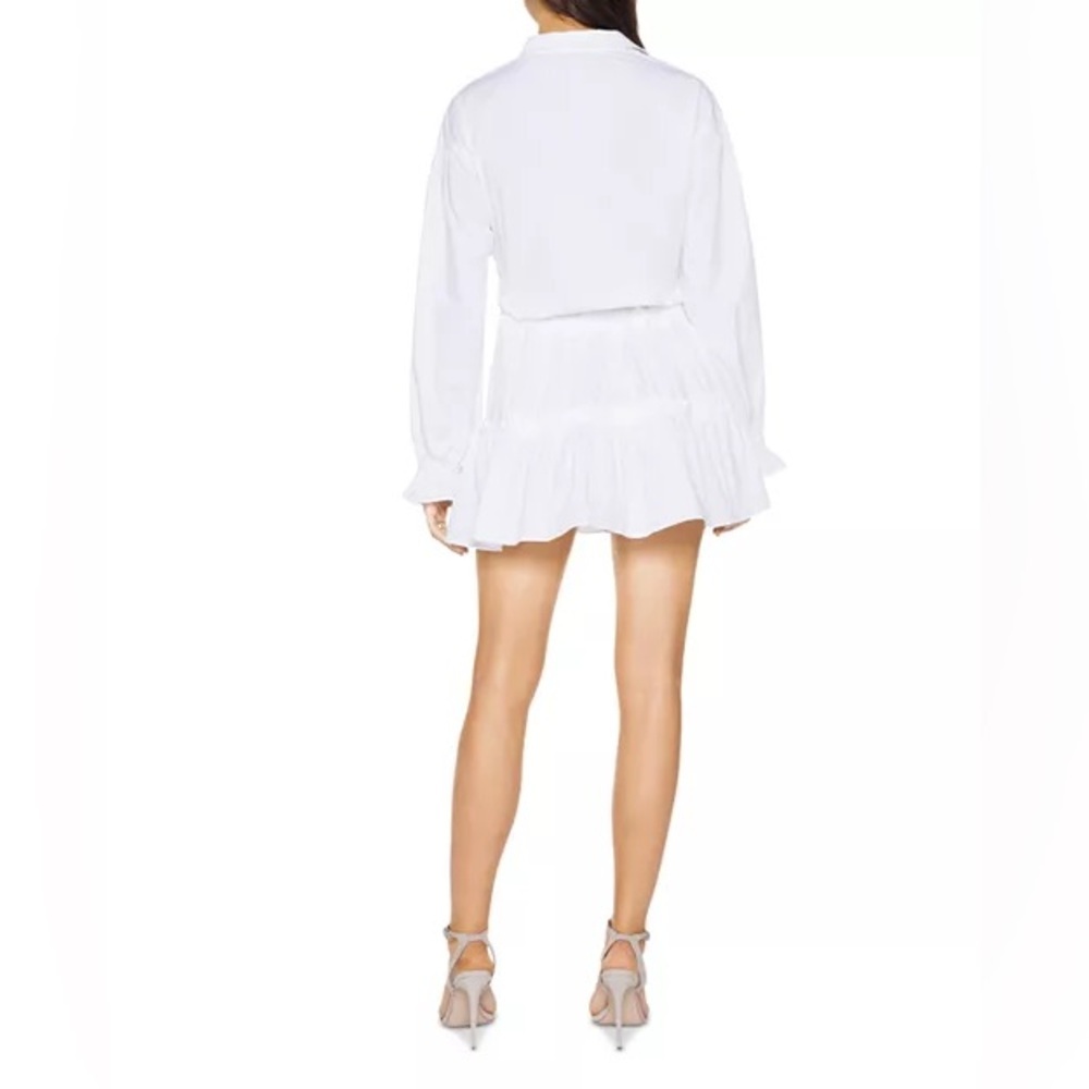 Ramy Brook 'Josephine' White Cotton Tiered Mini Shirt Dress! - Picture 2 of 8